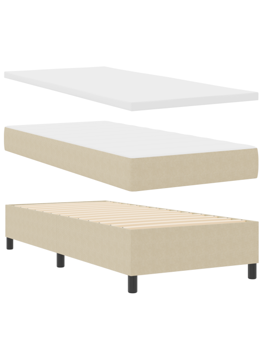 Box spring voodi koos madratsiga hele roheline hall 90x200 cm kašmiir kangas