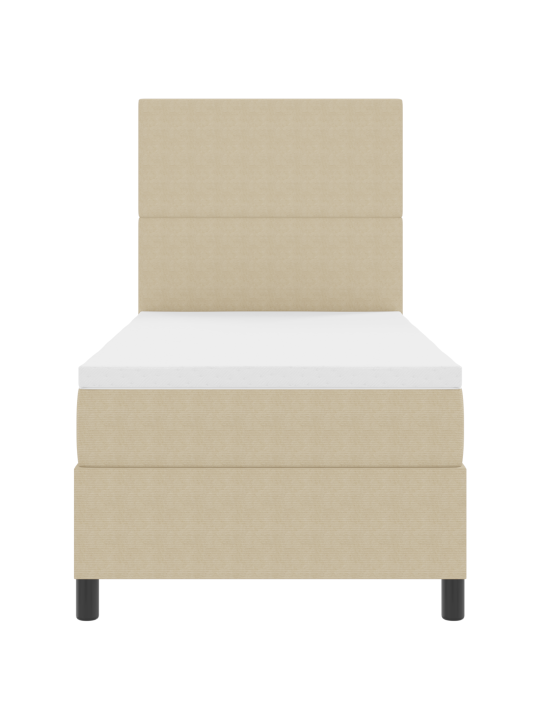 Box spring voodi koos madratsiga hele roheline hall 90x200 cm kašmiir kangas