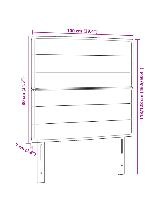 Voodiots joonte kujundus pruunikashall 100 cm kangas