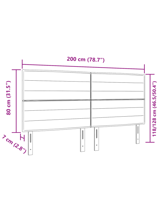 Voodipeatsi joonte disain must 200 cm kangas