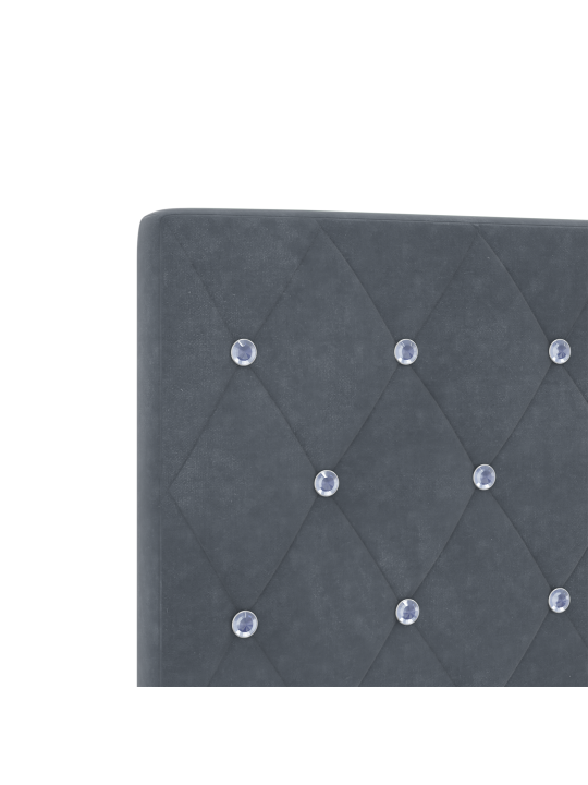 Voodiots kristallnupud tuftitud tumedates hallides 90 cm samet
