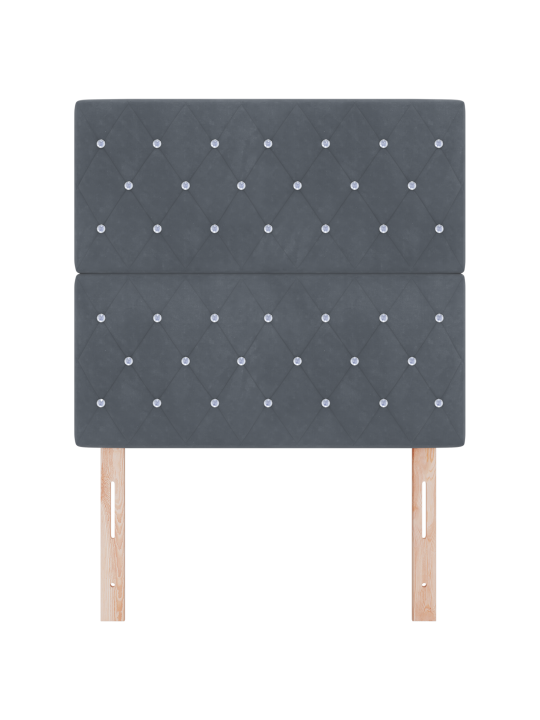 Voodiots kristallnupud tuftitud tumedates hallides 90 cm samet