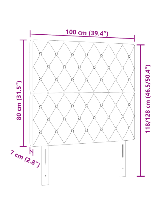 Voodiots kristallnupuga tumedasinine 100 cm samet