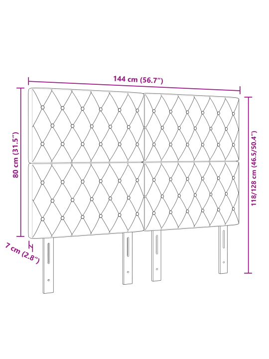 Roosa voodipeats kristallnuppudega tuftitud 140 cm samet