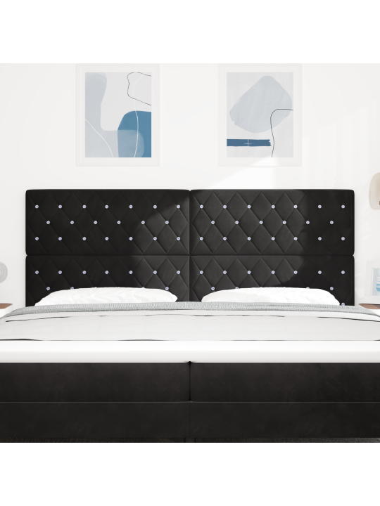 Voodipeat kristallnuppudega tufted must 200 cm samet