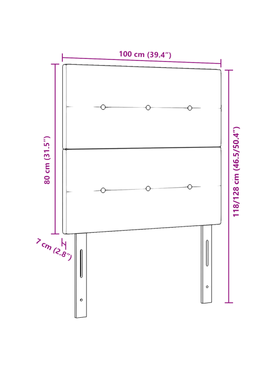 Voodipeats nupukestega roosa 100 cm samet