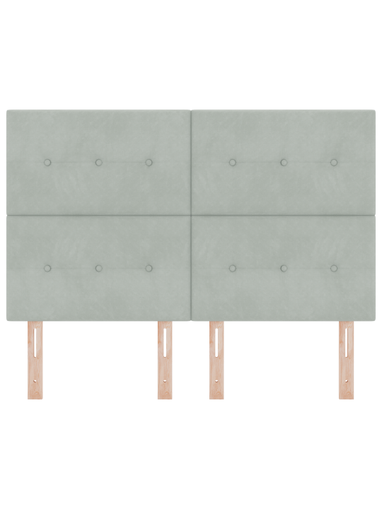 Voodipeats nupud vooderdus helehall 140 cm samet