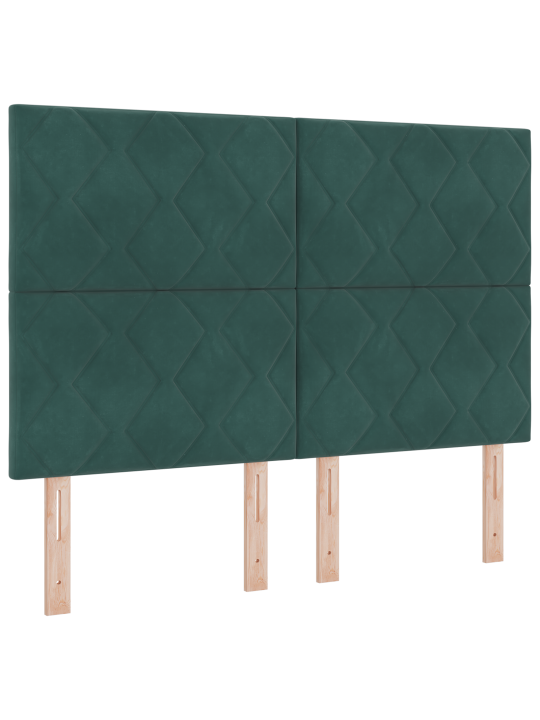 Voodiots teemantplokki disain tume roheline 160 cm samet