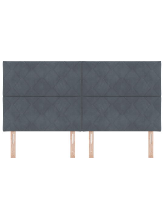 Voodiots geomeetrilised blokid tumedashall 180 cm samet