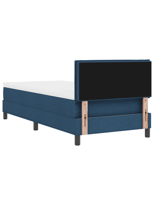 Box spring voodi madratsiga sinine 90x190 cm kangas