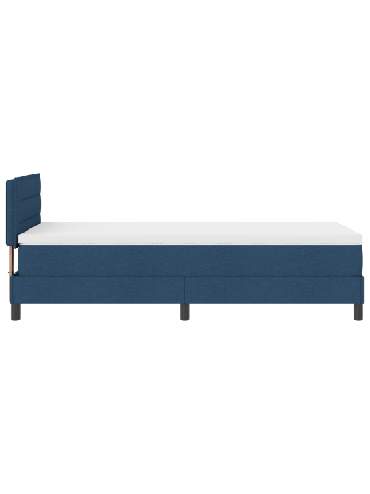 Box spring voodi madratsiga sinine 90x190 cm kangas