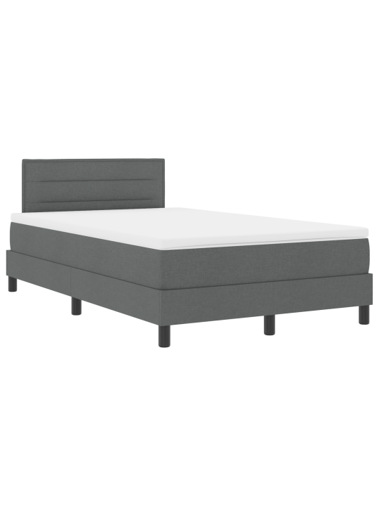 Box spring voodi madratsiga tumeda halla 120x190 cm kangas