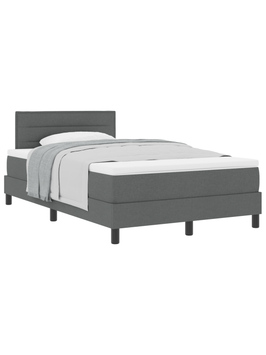 Box spring voodi madratsiga tumeda halla 120x190 cm kangas