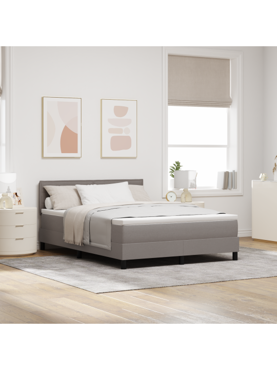 Box spring voodi koos madratsiga taupe 160x200 cm kangas
