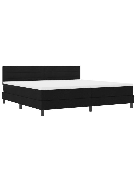 Box spring voodi madratsiga must 200x200 cm kangas
