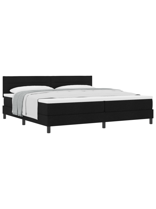 Box spring voodi madratsiga must 200x200 cm kangas