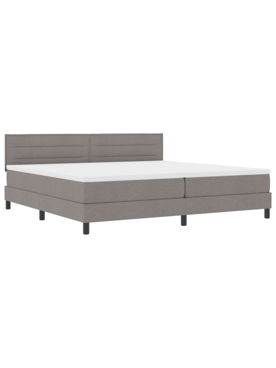 Kastisppringi voodi koos madratsiga taupe 200x200 cm kangast