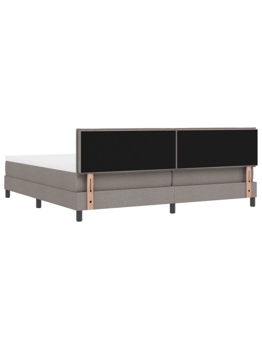 Kastisppringi voodi koos madratsiga taupe 200x200 cm kangast