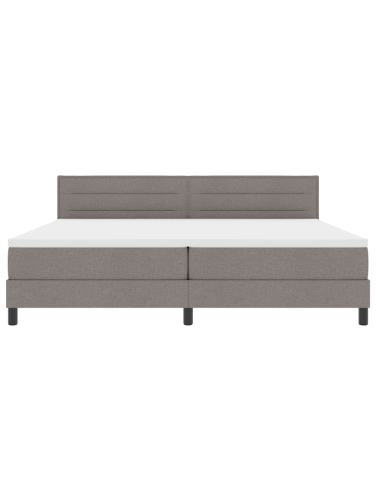 Kastisppringi voodi koos madratsiga taupe 200x200 cm kangast