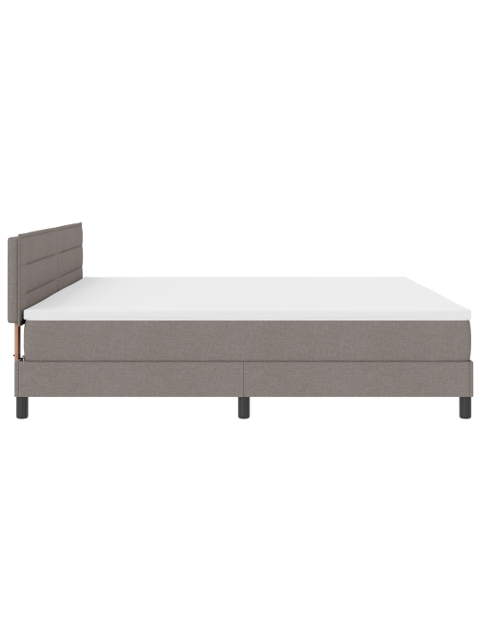 Kastisppringi voodi koos madratsiga taupe 200x200 cm kangast