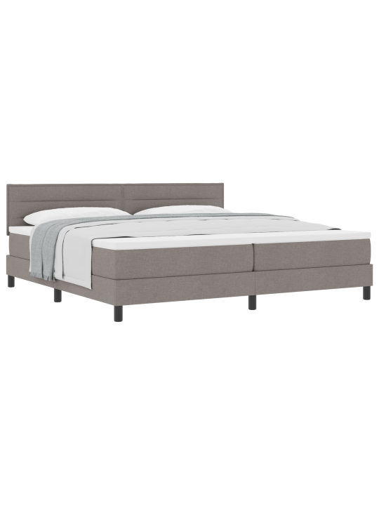 Kastisppringi voodi koos madratsiga taupe 200x200 cm kangast