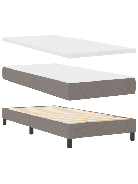 Box spring voodi madratsiga taupe 80x200 cm kangas
