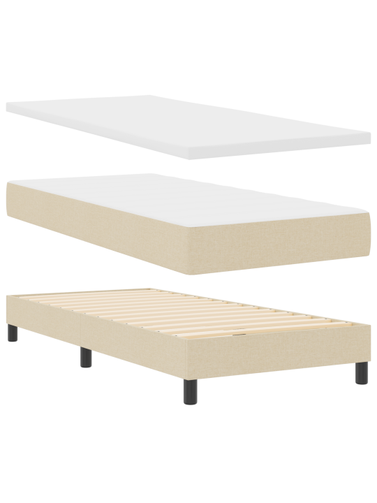 Karvadega voodi koos madratsiga kreem 100x200 cm kangas
