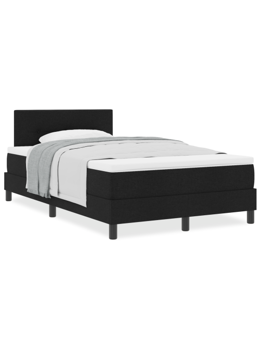 Box spring voodi madratsiga must 120x200 cm kangas