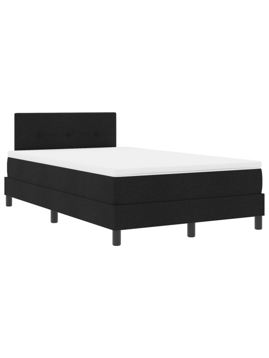 Box spring voodi madratsiga must 120x200 cm kangas