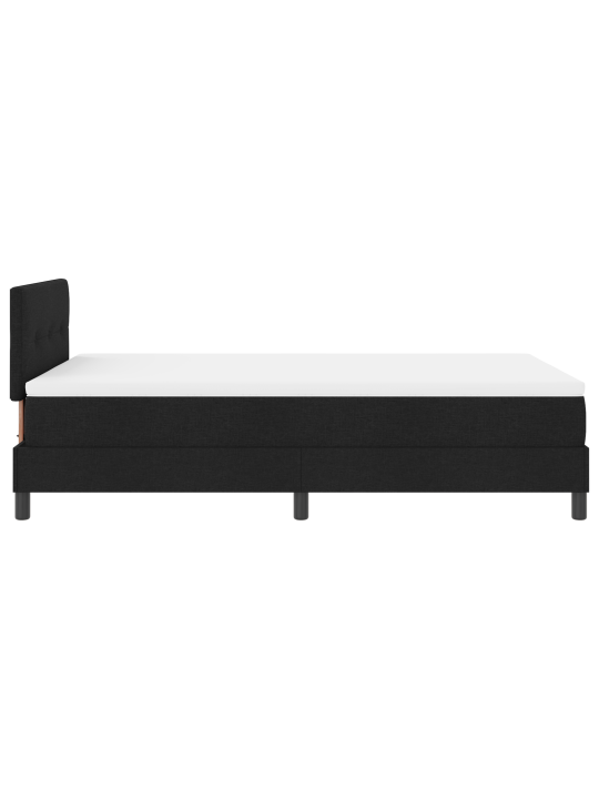 Box spring voodi madratsiga must 120x200 cm kangas
