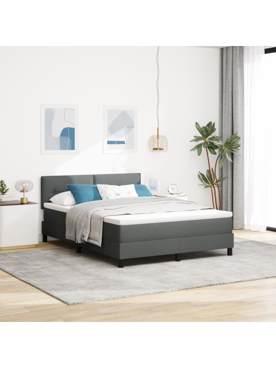 Kastiga voodi madratsi tumehalliga 140x190 cm kangast