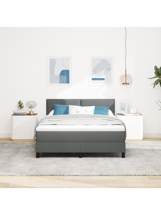 Kastiga voodi madratsi tumehalliga 140x190 cm kangast