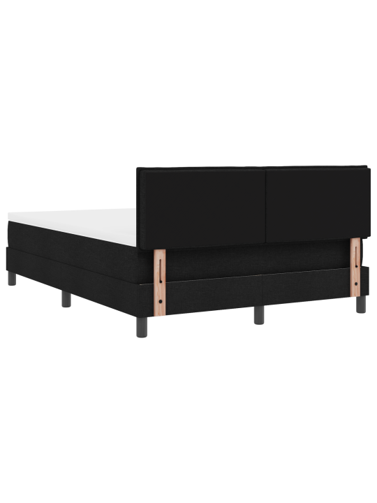 Voodiraam koos madratsiga must, valge kangas 140 x 190 cm madrats