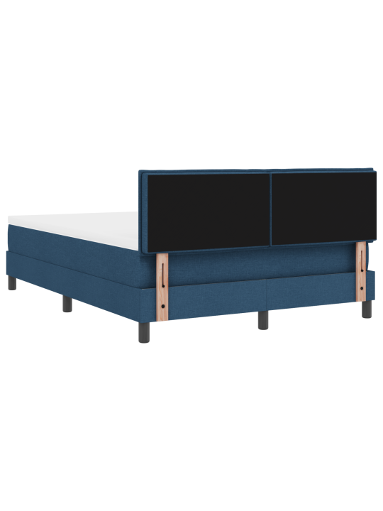Box spring voodi madratsiga sinine 140x200 cm kangas