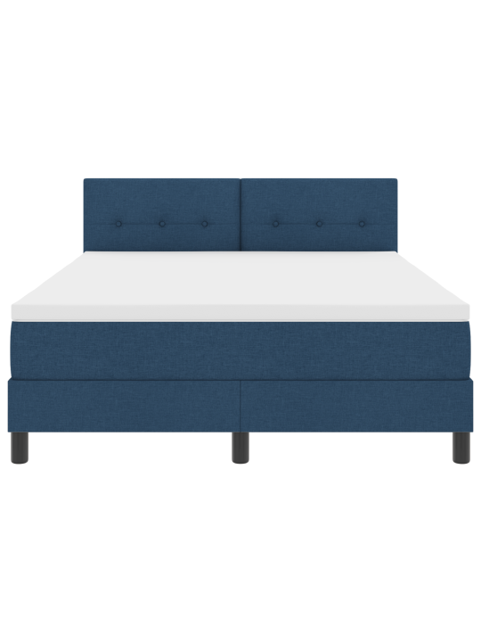 Box spring voodi madratsiga sinine 140x200 cm kangas