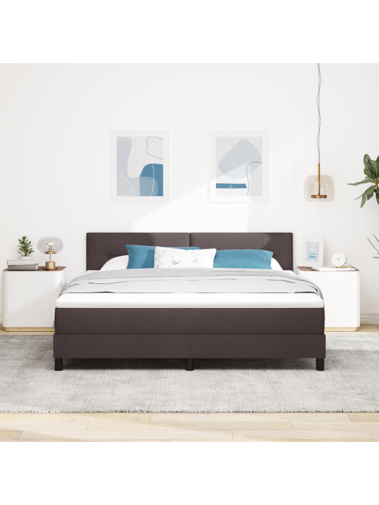 Kasti vedru voodi koos madratsiga tumepruun 180x200 cm kangas