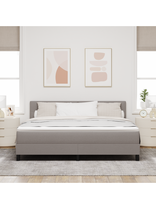Kastite voodi koos madratsiga taupe 180x200 cm kangas