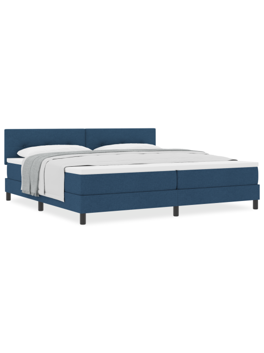 Box spring voodi koos madratsiga sinine 200x200 cm kangas