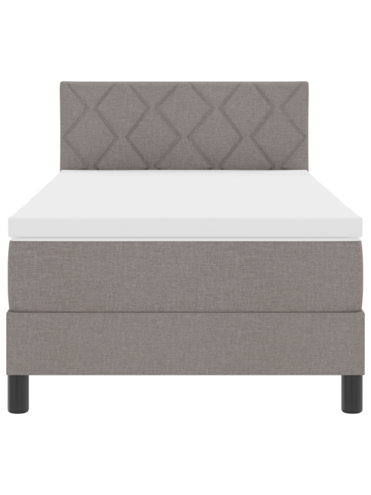 Kastpringi voodi madratsiga taupe 90x200 cm kangas