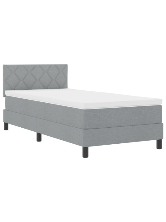 Kastispring voodi madratsiga helesinises 100x200 cm kangas