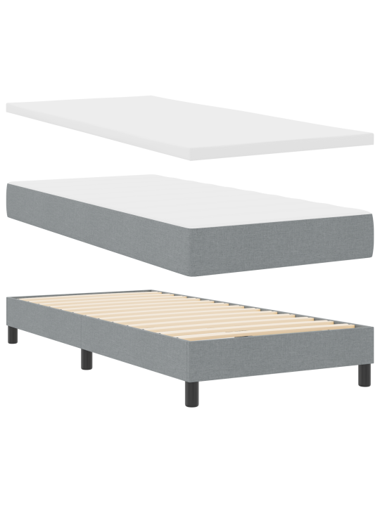 Kastispring voodi madratsiga helesinises 100x200 cm kangas