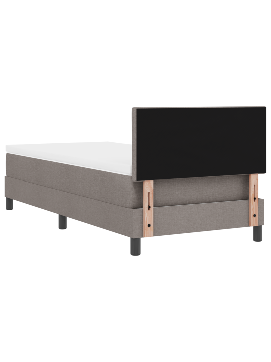 Voodi kasti madratsiga taupe 100x200 cm kangast