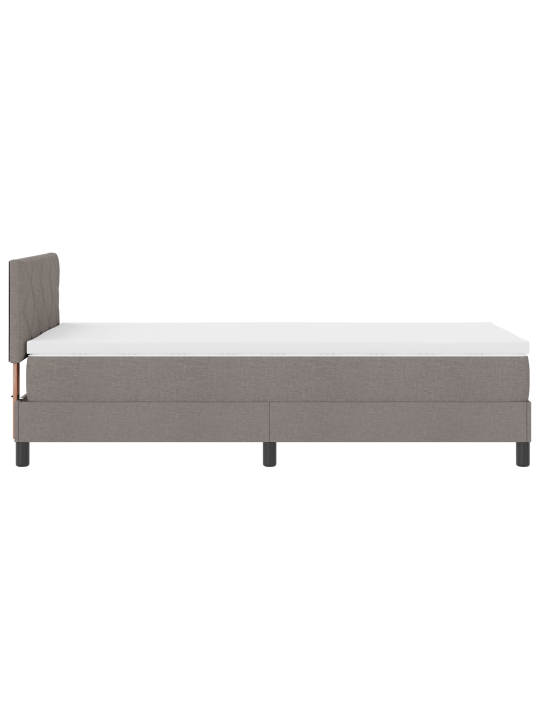 Voodi kasti madratsiga taupe 100x200 cm kangast