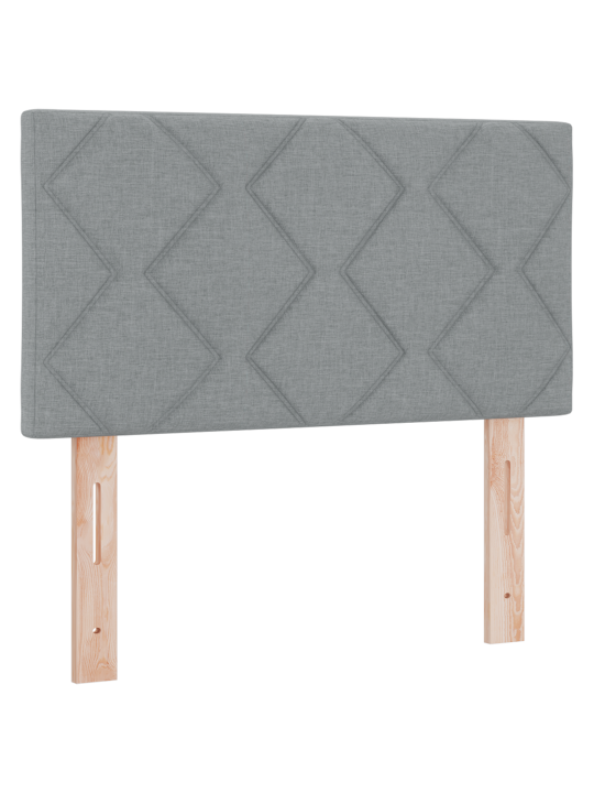 Kast vedru voodi madratsiga helehall 120 x 190 cm kangas