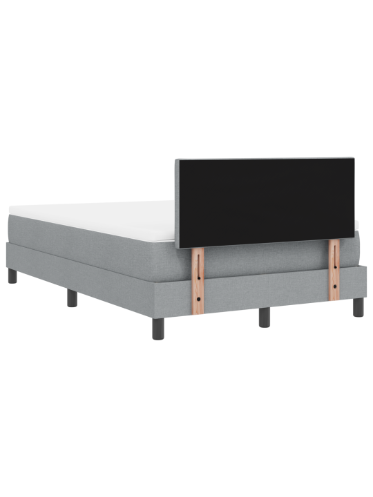 Kast vedru voodi madratsiga helehall 120 x 190 cm kangas