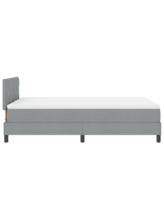 Kast vedru voodi madratsiga helehall 120 x 190 cm kangas