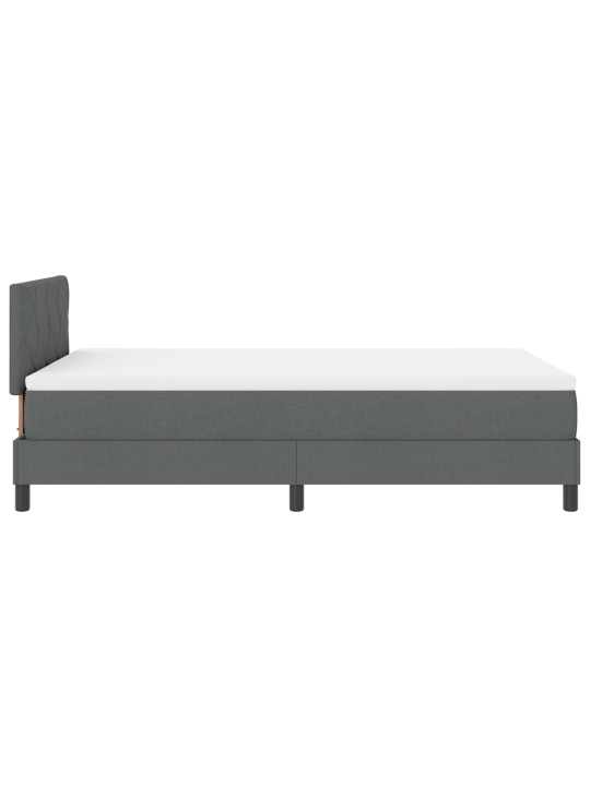 Box spring voodi koos madratsiga tumedast hallist 120x200 cm kangast