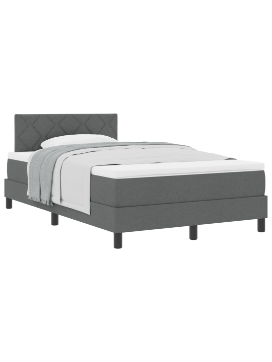 Box spring voodi koos madratsiga tumedast hallist 120x200 cm kangast