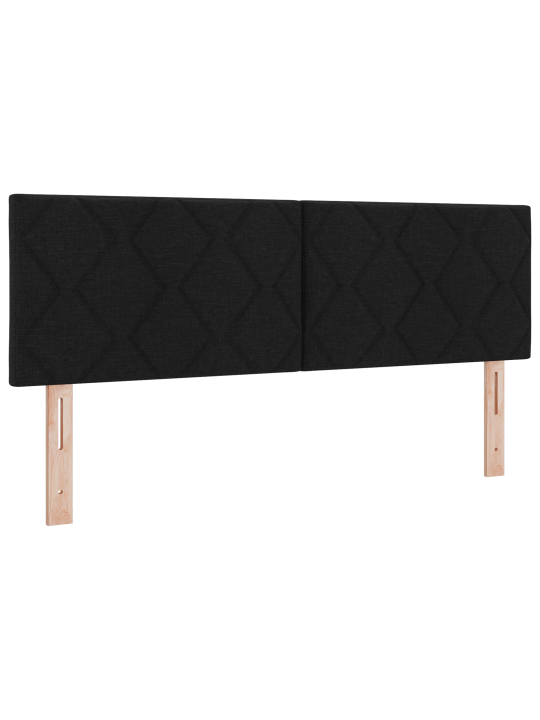 Voodipõhi koos madratsiga must 140x190 cm kangas
