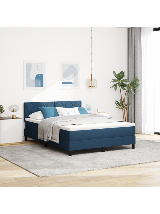 Boksi vedruvoodi madratsiga sinine 140x200 cm tekstiil
